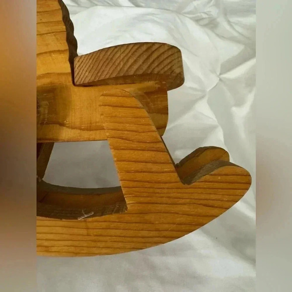 Vintage Handmade Wooden Rocking Horse Nursery Cottage Decor - Picture 6 of 11